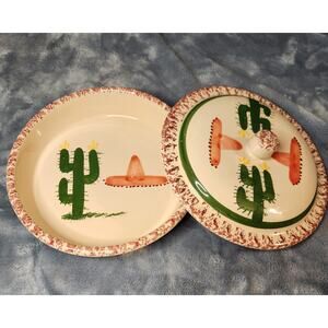 Vintage Himark Terracotta Tortilla Warmer with Lid 9¼"